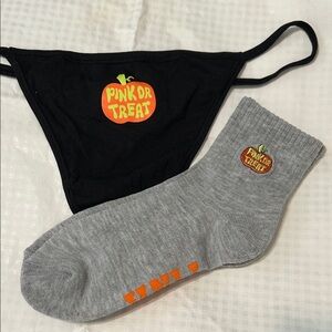 PINK Victoria's Secret Halloween Black and Gray Set